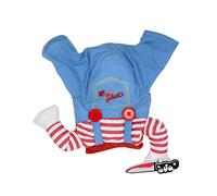 Tbest Funny Doll Dog Costumes for Small Medium Dogs Bright Colors Soft Polyester Cosplay Outfits Halloween Christmas Party Pet Clothing with Secure Attachment (Blue M)