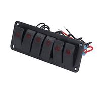 Tbest Gang Rocker Panel LED Backlit On Off Circuit for Car RV Bus Marine Boat UTV Red PanelOn Off Panel Overcurrent Circuit and Short Charging Ensure to in the Overload Lamp Bur (Red)