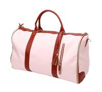 Tbest Garment Bag for Travel Large Capacity PU Leather Duffle Bag with Shoulder Strap Wrinkle Free Suit Carrier for Business Weekend Gym Beach Trips Brown (Beige)
