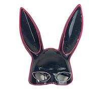 Tbest Glowing Bunny Mask LED Rabbit Mask Light Up Bunny 4 Lighting Modes Half Face Cold Light Plastic Pink and White Lights with No Odor for Halloween Party Dance Show (Black)