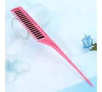 Tbest Hair Care Products Hairstyle Structured Non -slip Handle Pointed Cock Hair Lifting Design for Hairdressing Salon Use 3 Lines of Ridge Teeth 4 Colors Available (Pink)