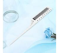 Tbest Hair Care Products Hairstyle Structured Non -slip Handle Pointed Cock Hair Lifting Design for Hairdressing Salon Use 3 Lines of Ridge Teeth 4 Colors Available (White)