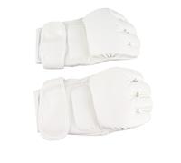 Tbest Half Finger Boxing Gloves for Men & Women - Breathable PU Leather Kickboxing Sparring Gloves with Wrist Strap - Open Palm Design for Punching Bag Training & Fighting (White)