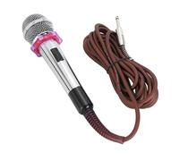 Tbest Handheld Wired Microphone Dynamic Moving Coil Clear Sound Zinc Alloy Metal Mesh Structure for Home Karaoke Stage Performance (Silver)