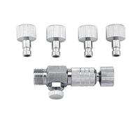 Tbest Harder Steenbeck Airbrush Quick Connect,Airbrush Quick Release Disconnect Adapter 1/8 in Male and Female Connections Adapter with Adjustable Control Valve Airbrush Accessories