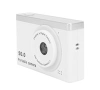 Tbest HD Digital Camera 50MP 1080P Video 8X Zoom Dual Front Rear Cameras with Fill Light Filters for Kids Photography ABS 2.4in Screen (White)