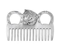 Tbest Horse Comb Metal Mane Tail Grooming Tool 6.5IN Aluminum Alloy Thickened Teeth for Removal Ergonomic Handle for Horses Dogs Cats (3.9in)