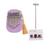 Tbest Kalimba, Portable 8 Keys Mini Thumb Piano Musical Instrument with Tune Hammer for Adult Beginners (10.5x7.5x2.6cm)