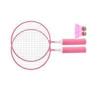 Tbest Kids Badminton Racket Set with 2 Rackets & 2 Shuttlecocks - Lightweight Alloy Frame, Oversized Net, Soft Grip Handle for Children’s Outdoor Sports & Backyard Games (Rosy)