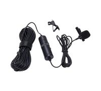 Tbest Lavalier Lapel Microphone HD Noise Reduction Cardioid Mic for Recording Interviews Podcasts Video Aluminum Alloy Black