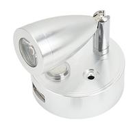 Tbest LED RV Reading Light Spotlight 3500K Warm White Adjustable Brightness USB Charging Port 180° Lamp Head 360° Base Rotation for Boat Trailer Motorhome Aluminum Alloy