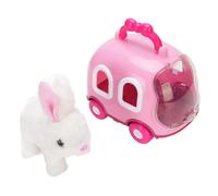 Tbest Lifelike Interactive Bunny with Moving Ears, Cage-Inclusive Set, Sensory Companion for Girls Age 5,6,7,8, Premium Plush Material, Ideal for Bedtime Cuddling, Anxiety