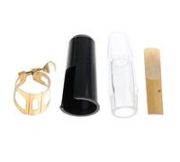 Tbest Lightweight Plastic Alto Sax Eb Flat Mouthpiece, Bright Sound, Durable, Includes Reed, Cap, Ligature