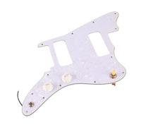 Tbest Loaded Pickguard Prewired with 2 Pickups Metal Plastic Scratch Guitar Pick Guard Backplate Set White Pearl GP505 for Rock Blues Jazz (White Pearl GP505)