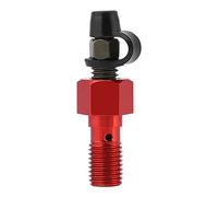 Tbest M10x1.25mm Motorcycle Brake Bleed Screw Nipple Banjo Bolt with Dust Cap Anodized Aluminum for Front Rear Brake Caliper (Red)
