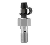 Tbest M10x1.25mm Motorcycle Brake Bleed Screw Nipple Banjo Bolt with Dust Cap Anodized Aluminum for Front Rear Brake Caliper (Silver)