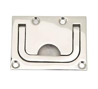 Tbest Marine Flush Handle Flush Lift Handle Ring Pull 316 Stainless Steel Foldable Mirror Polished Marine Grade with 4 Screw Installation for Boat Yacht RV Cabinet