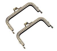 Tbest Metal Square Bag Handle Tinted DIY Handbag -Accessories for Sewing Tailoring Material, Green Bronze Wallet Frames for Attractive Wallets and DIY Projects (10.5cm)