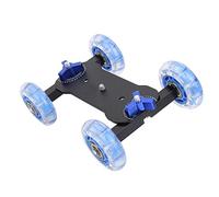 Tbest Mini Desktop Camera Dolly Roller Slider Skater Track 10kg Load Aluminum Alloy Silent Silicone Wheels Precise Scale 1/4in Screw for DSLR Action Camera Cellphone