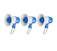Tbest Mini Megaphone Toy,Loudspeaker Keychain 3 Pack, Portable Role Play Prop for Classroom Pretend Games, Built-in 3 Songs, Voice Amplifier Function, Confidence Building, Interactive (Blue)