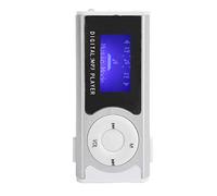 Tbest Mini Mp3 Players, Mp3 Player 5 Pack, Cheap Mp3 Players, Portable Sports Mp3 Flashlight Mini Backclip Lcd Mini Screen Music Media Player(Black) (Silver)