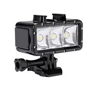 Tbest Mini Underwater LED Video Light Fill Lamp Super Bright 300LM 3 Lighting Modes Long Working Time Compatible with XiaoYi Action Cameras for Diving Night Black