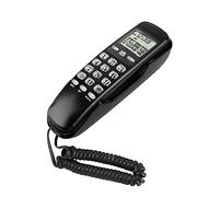 Tbest Mini Wall Telephone with Caller ID LCD Display, 38 Memory Storage, Call Back Function, Dual DTMF/FSK System for Hotel Landline Phone (Black)