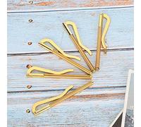 Tbest Money Clamp/Holder Electroplated Steel High Hardy Feather for Leather Brief Bag, 5PCs Spring Kasel Clamp/Holder for Men, Black/Golden/Bronze/Antiques Brushed (Gold)