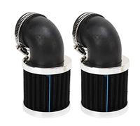Tbest Motorcycle Air Filter 90 Degree Angled Bend Intake Cleaner Universal Fit for 28mm 48mm Carburetor Nozzle Moped Scooter ATV Dirt Bike 2 Pieces Rubber Stainless Steel (Silver Black)