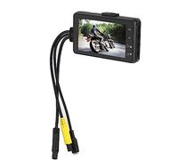 Tbest Motorcycle Data Recorder Motorcycle Dual Camera Recorder Data Concealed 720P 3 Inch LCD Screen Front and Rear Camera IP65 Lens ABS