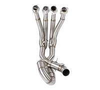 Tbest Motorcycle Full Exhaust System Stainless Steel Vent Front Pipe Link Connect Compatible with YZF R6 2006 2018 High Performance Durable Upgrade Silver Color 51mm Bore