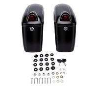 Tbest Motorcycle Hard Saddlebags Side Cases Side Case 22L Detachable Waterproofing Locking Top Opening Gloss Black with Turn Signals for Most Bikes Cruisers