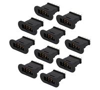 Tbest MPX Black Octagonal RC Battery Connector Set 10Pcs Gold Plated Pure Copper Plugs for Drones/Car Batteries/Power Tools High Current Stable Connection