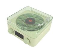 Tbest Multifunctional Waves Vintage Record Player Stereo Sound Night Lights Ideal for Girls (Green)