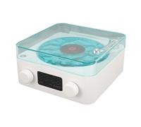 Tbest Multifunctional Waves Vintage Record Player Stereo Sound Night Lights Ideal for Girls (White)