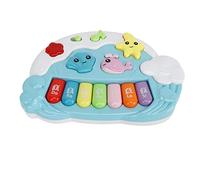 Tbest Musical Baby Keyboard Toy Beautiful Animal Rocke Standard -Ton Electronics Piano for Early Education Blue White Plastic 3 X AA Batteries