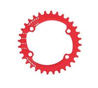 Tbest Narrow Wide Chainring 96mm BCD 32T 34T 36T 38T Bicycle Single Chain Ring Guard Compatible M6000 M7000 M8000 Mountain Bike (Red/Black, Aluminum Alloy)