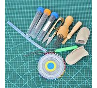 Tbest Needle Felting Kit with Thread Clippers, Awl & Finger Guards Complete Wool Craft Tool Set for DIY Sculpting, Embroidery & 3D Art, Rust Proof Storage Box (Wood+Stainless Steel 2)