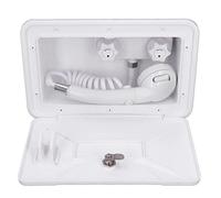Tbest Outdoor Shower Box Kit 1.5m Retractable Hose Exterior Faucet for RV Van Motorhome Boat Marine Travel Trailer