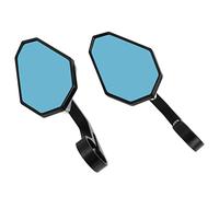 Tbest Pair Motorcycle Rear View Mirrors Handlebar End Mount Left Right Flat Blue Torcycle Wing Mirror Size Rearview The Motorcycle Suitable Is with Thick Inner Handlebar ABS Blue As (Black White)