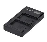 Tbest Plastic Battery Charger with LCD Display Camera Battery Double Charge for NP-FV100 Black