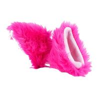 Tbest Plush Cat Ears Helmet Accessories 2PCS Soft Fluffy Decorations Stickers for Motorcycle Ski Snowboard Bike with Strong Adhesive Tape No Drilling White Pink Gray Black Red (#5)
