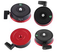 Tbest Professional Aluminum Alloy Panorama Ball Tripod Head with 360 Degree Rotation and Bubble Level for DSLR Cameras Bird Watching Black Red