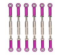 Tbest Push Rod, 6Pcs 88mm Aluminum Alloy Adjustable Push Rods Turnbuckle Rod Linkage for RC Car Models(purple) Model Toy