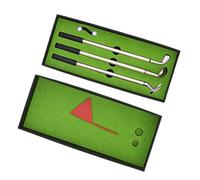 Tbest Putting Pen Set, Mini Desktop Pen Set 3 Ballpoint Driving Range Flag Gift Desktop Decor Holiday Souvenirs Leisure Sport