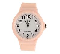 Tbest Quartz Watch, Casual Watch Silent Waterproof Big Numbers Minimalist Fashionable Sports Watch for Students (Pink)
