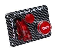 Tbest Racing Ignition Switch Panel 12V 40A Carbon Fiber Look Engine Start Push Button Toggle Universal for RV Truck Race Car Off Road Vehicles