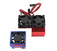 Tbest RC Car Motor Cooling Fan, ESC Cooling Fan and Motor Heatsink Set for Slash 4x4 VXL 1/10 (Red)