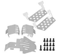 Tbest RC Chassis Armors, 5 Pcs Stainless Steel Chassis Armor Skid Plate Replacement for Traxxas 4 82056 4 RC Car