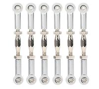 Tbest RC Pull Rod, 6Pcs Adjustable Servo Links Tie Rod Aluminum Alloy Turnbuckle Rod Linkage Set for RC Hobby Car Model(Silver),Small